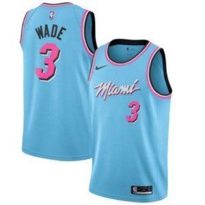 NEW NBA Dwyane Wade Miami Heat Throwback Blue City